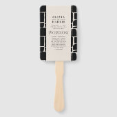 Modern minimaal vet grafisch zwart & wit bruiloft handwaaier (Voorkant)