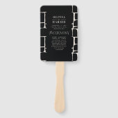 Modern minimaal vet grafisch zwart & wit bruiloft handwaaier (Voorkant)