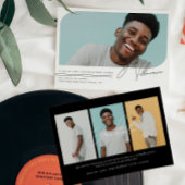 Modern Minimaal Vier Foto Afstuderen Uitnodiging