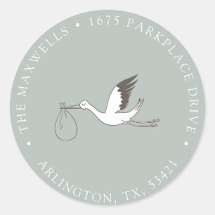 Modern minimaal winkeladres ronde sticker