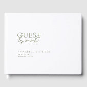 Modern, minimaal, wit, bruiloft gastenboek (Voorkant)