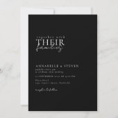 Modern, minimaal, zwart en wit, bruiloft kaart (Voorkant)