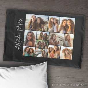 Modern Minimaal Zwart met 12 Fotogalerij Kussensloop