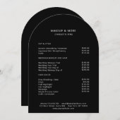 Modern, Minimaal, Zwart, Salon prijslijst Kaart (Voorkant / Achterkant)