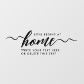 Modern minimaal zwart script liefde thuis venster raamsticker (Vel)