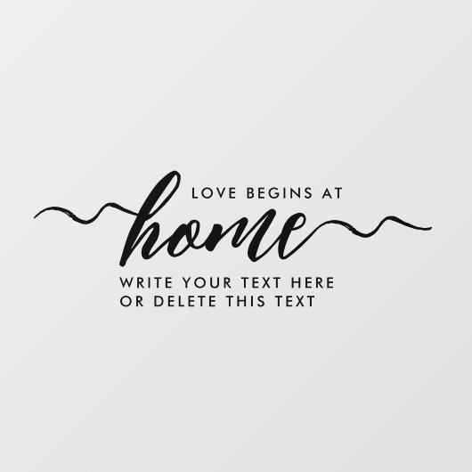 Modern minimaal zwart script liefde thuis venster raamsticker (Vel)