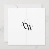 Modern minimaal zwart & wit save the date (Achterkant)