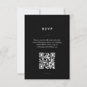 Modern Minimaal Zwart-Wit Script Bruiloft RSVP Kaartje (Voorkant)