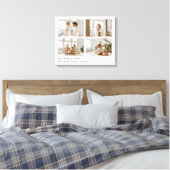 Modern Minimal 4 Photo Custom Family Name Canvas Afdruk (Insitu (Slaapkamer))