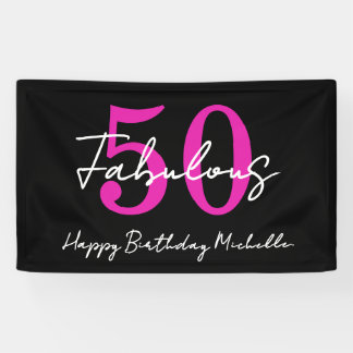 Modern Minimal 50 Fabulous 50th Birthday Party Spandoek