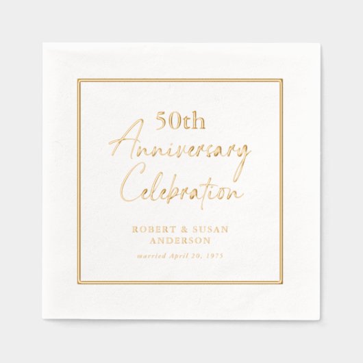 Modern Minimal 50th Wedding Anniversary Gold (Recto)