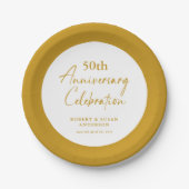 Modern Minimal 50th Wedding Anniversary Papieren Bordje (Voorkant)