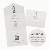 Modern Minimal All-in-One Wedding Invitation All In One Uitnodiging