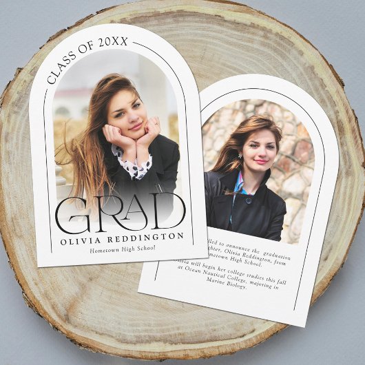 Modern Minimal Arch 2 Photo Afstudeerder aangekond Kaart