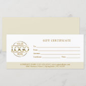 Modern Minimal Beige Business Logo Gift Card (Voorkant / Achterkant)