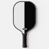 Modern Minimal  Black and White Monogram Custom Pickleball Paddle (Voorkant)