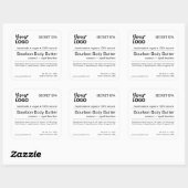 Modern Minimal Black and White Spa productlabel Vierkante Sticker (Vel)