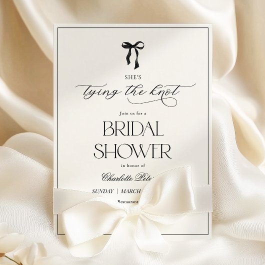 Modern Minimal Black Bridal Shower Invitation