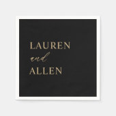 Modern Minimal Black Gold Wedding Napkins Servet (Voorkant)