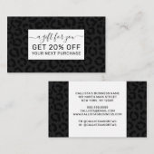 Modern Minimal Black Leopard Print Kortingskaartje (Voorkant / Achterkant)