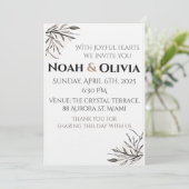 Modern Minimal Black Script Wedding Invitation (Debout devant)