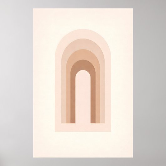 Modern Minimal Boho Abstract Neutral Arches Poster (Voorkant)