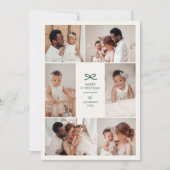 Modern Minimal Bow Six Photo Collage Christmas Feestdagenkaart (Voorkant)