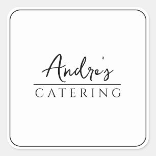 Modern minimal catering culinair productetiket vierkante sticker