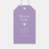 Modern Minimal Chic Graduation Party Lavender Cadeaulabel (Achterkant)