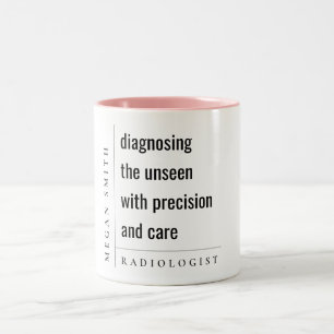 Modern Minimal Chic Motivatie Radioloog Gift Tweekleurige Koffiemok