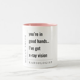 Modern Minimal Chic Motivatie Radioloog Gift Tweekleurige Koffiemok