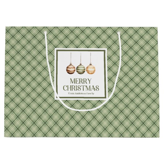 Modern Minimal Christmas Gift Bag Soft Neutral Ton Groot Cadeauzakje (Voorkant)