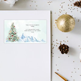 Modern Minimal Christmas Holiday Retouradres Etiket