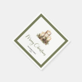 Modern Minimal Christmas Tree Custom Name Napkins Servet (Hoek)