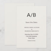 Modern Minimal City Hall Save the Date Card (Voorkant / Achterkant)
