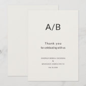 Modern Minimal City Hall Wedding Bedankkaart (Voorkant / Achterkant)