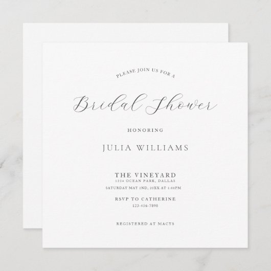 Modern Minimal Classic Vrijgezellenfeest Bruiloft Kaart (Voorkant / Achterkant)