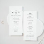 Modern Minimal Classic Wedding Program Kaart