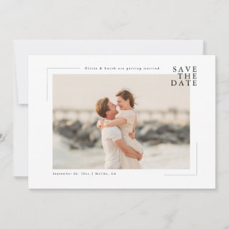 Modern Minimal Coastal Photo Wedding Save the Date