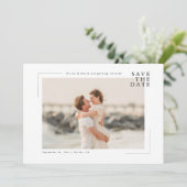 Modern Minimal Coastal Photo Wedding Save the Date (Debout devant)