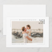 Modern Minimal Coastal Photo Wedding Save the Date (Devant / Derrière)