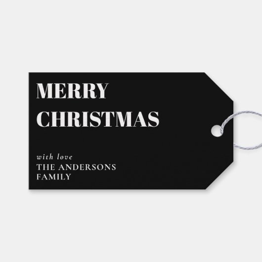 Modern Minimal Contemporary Vrolijk Kerstfeest Cadeaulabel (Voorkant (Horizontaal))