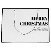 Modern Minimal Contemporary Vrolijk Kerstfeest Groot Cadeauzakje (Voorkant)