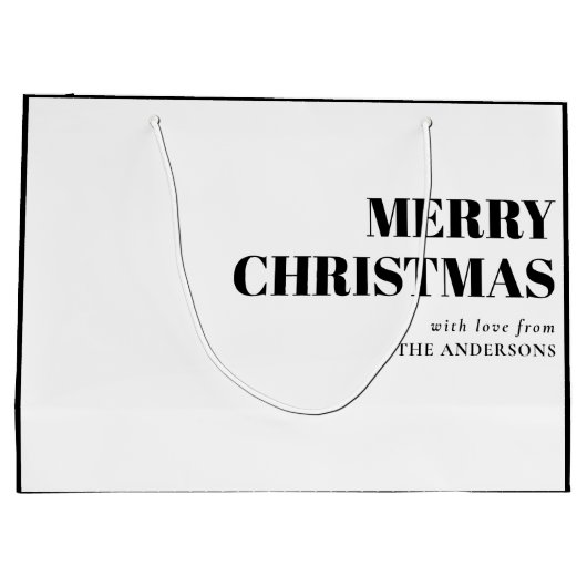 Modern Minimal Contemporary Vrolijk Kerstfeest Groot Cadeauzakje (Achterkant)