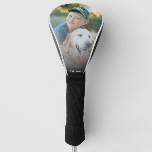 Modern Minimal Create Your Own Photo Name Golfheadcover (Voorkant)