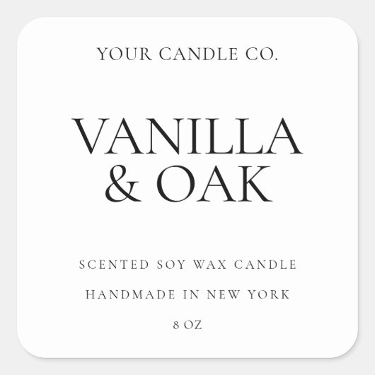 Modern Minimal Custom kaars Label (Voorkant)