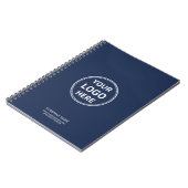 Modern Minimal Custom Logo Navy Blue Notitieboek (Linkerzijde)