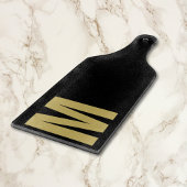 Modern Minimal Custom Monogram Zwart Goud Snijplank