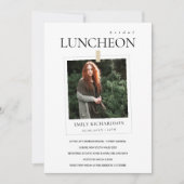 MODERN MINIMAL CUSTOM PHOTO BRIDAL LUNCHEON INVITE BEDANKKAART (Voorkant)