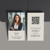 Modern Minimal Custom Photo Logo QR Visitekaartje